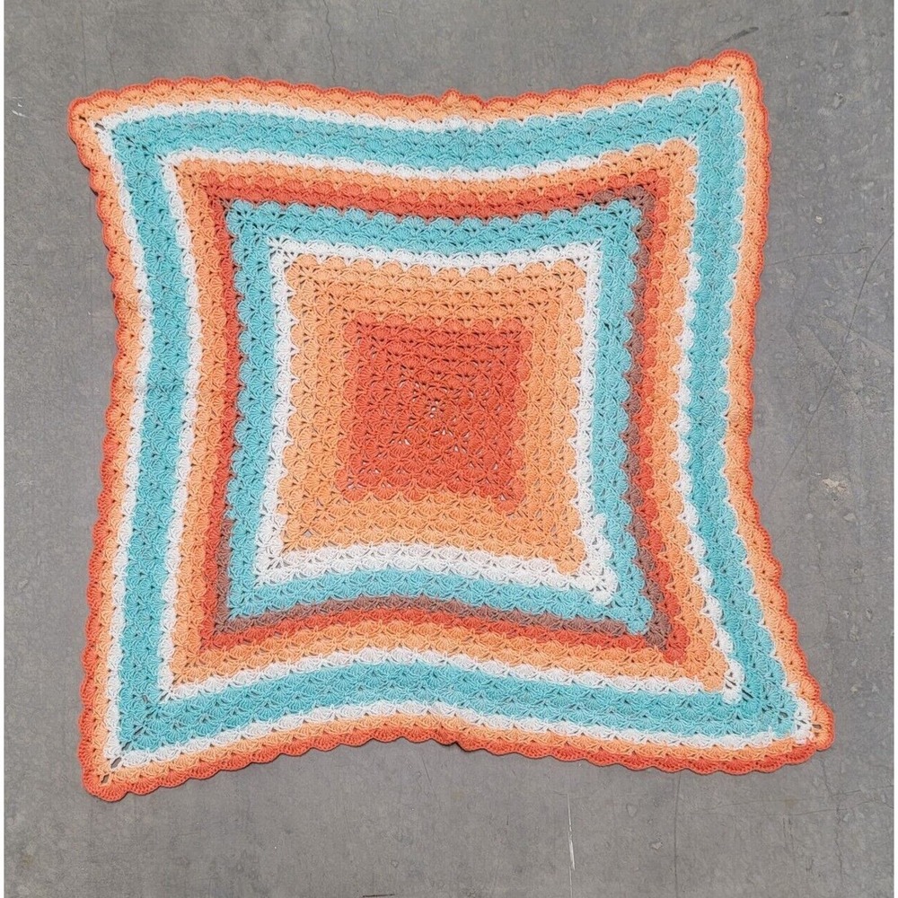 Handmade Crochet Afghan Throw Lap Blanket Baby Colorful Warm